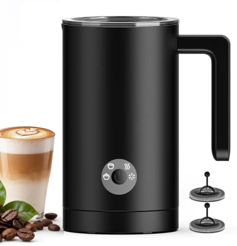 Kourice 4-in-1 Electric Milk Frother & Steamer – Automatic Frother Machine, Barista-Style Hot & Cold Foam for Lattes, Cappuccinos, Iced Coffee, Quiet, One-Touch, Easy to Clean